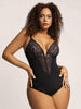 Deep-V Lace Thong Bodysuit